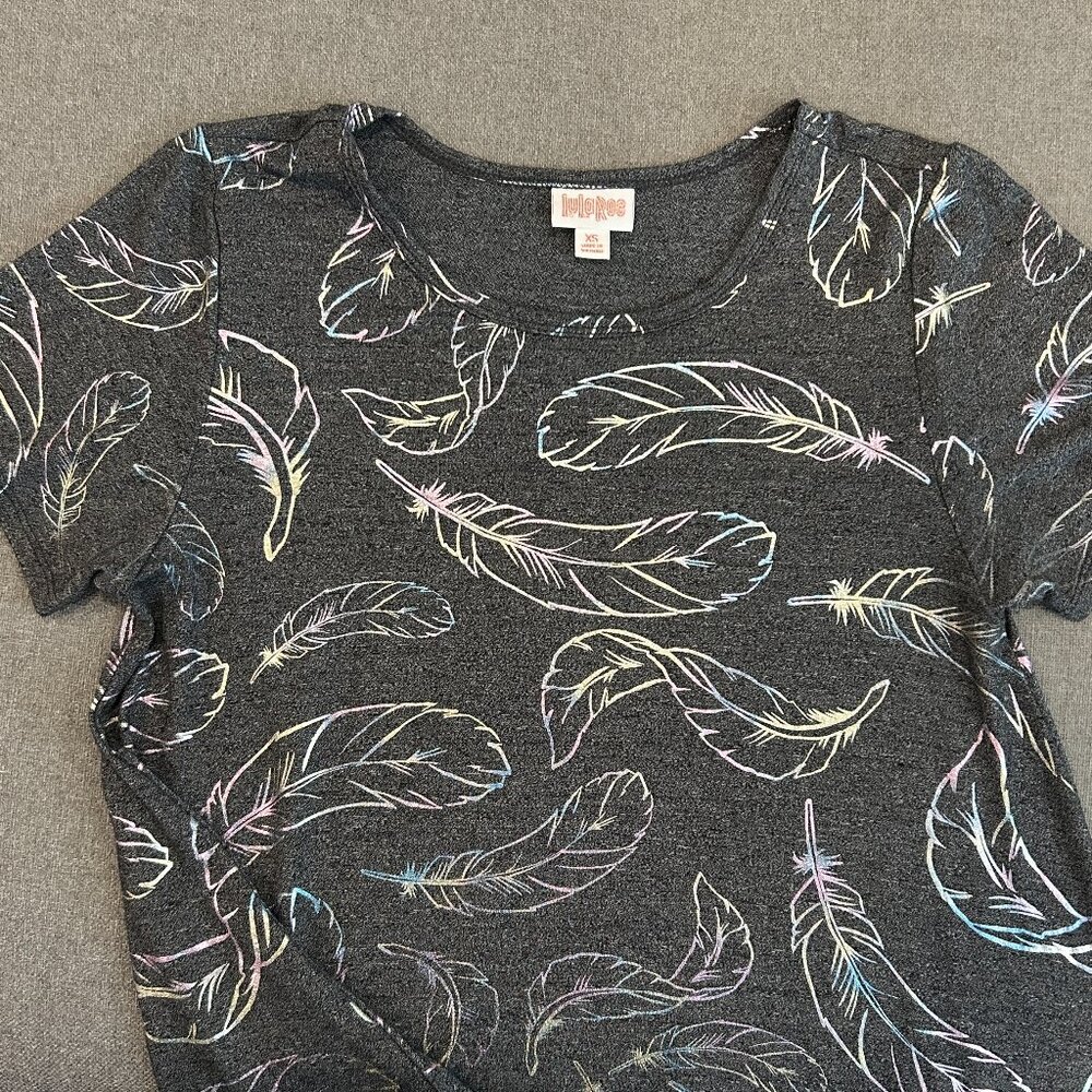 Lularoe Carly Metallic Feathers Rare XS